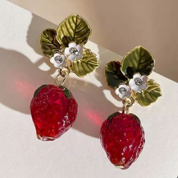 Anthropologie Jewelry - Strawberry earrings A654